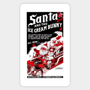 Santa and the Ice Cream Bunny Magnet